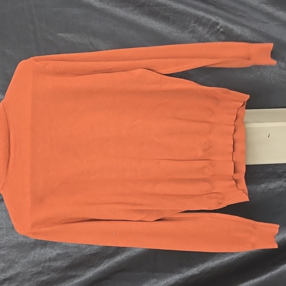 Vibrant Orange Crewneck Sweater with Long Sleeves - Picture 6 of 6